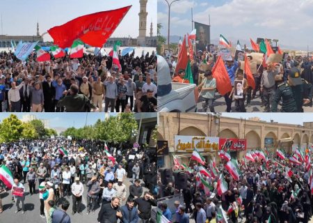 ویدیو/ راهپیمایی مردم سراسر کشور در محکومیت حمله رژیم صهیونیستی
