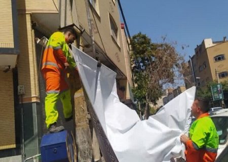 بنرها و داربست‌های غیرمجاز در محلات تبریز به‌صورت هفتگی جمع‌آوری می‌شوند